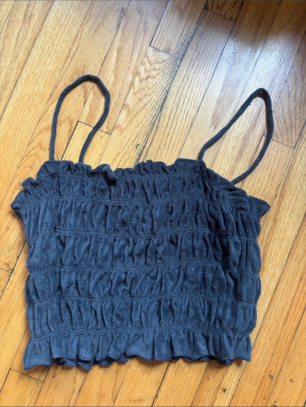 H&M Grey Terrycloth Stretchy Crop Top
